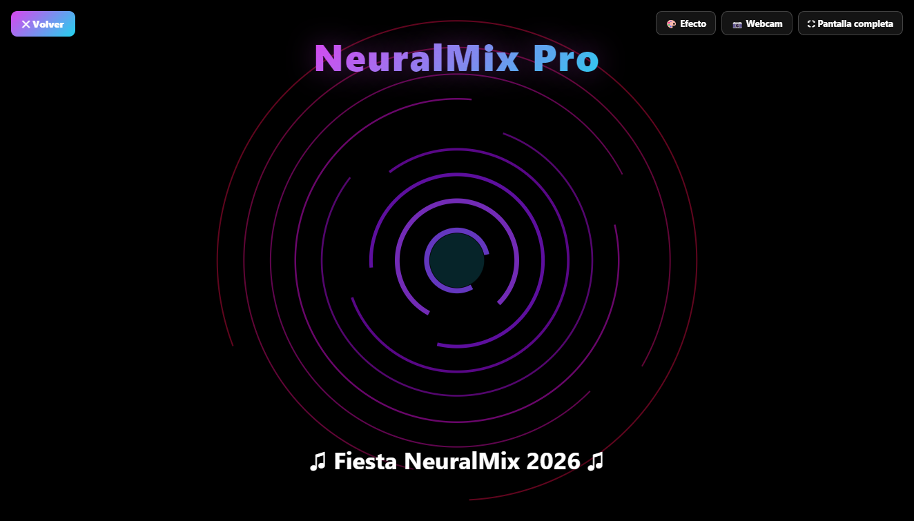 Visualizador reactivo de NeuralMix Pro a pantalla completa