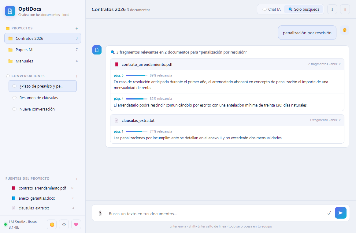 Búsqueda organizada en OptiDocs