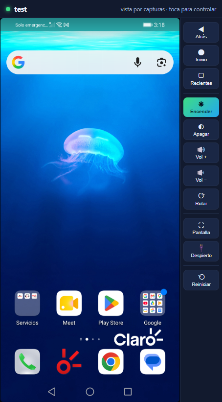 Ventana de espejo y control de OptiFleet