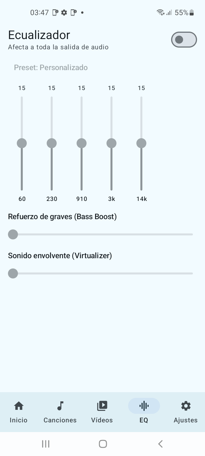 Ecualizador de OptiPlay