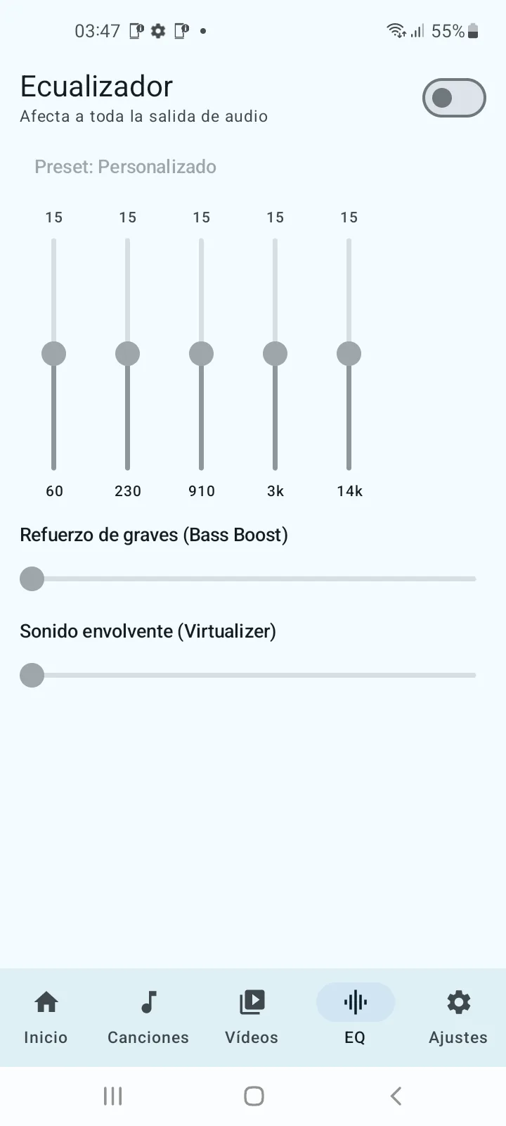 Ecualizador de OptiPlay