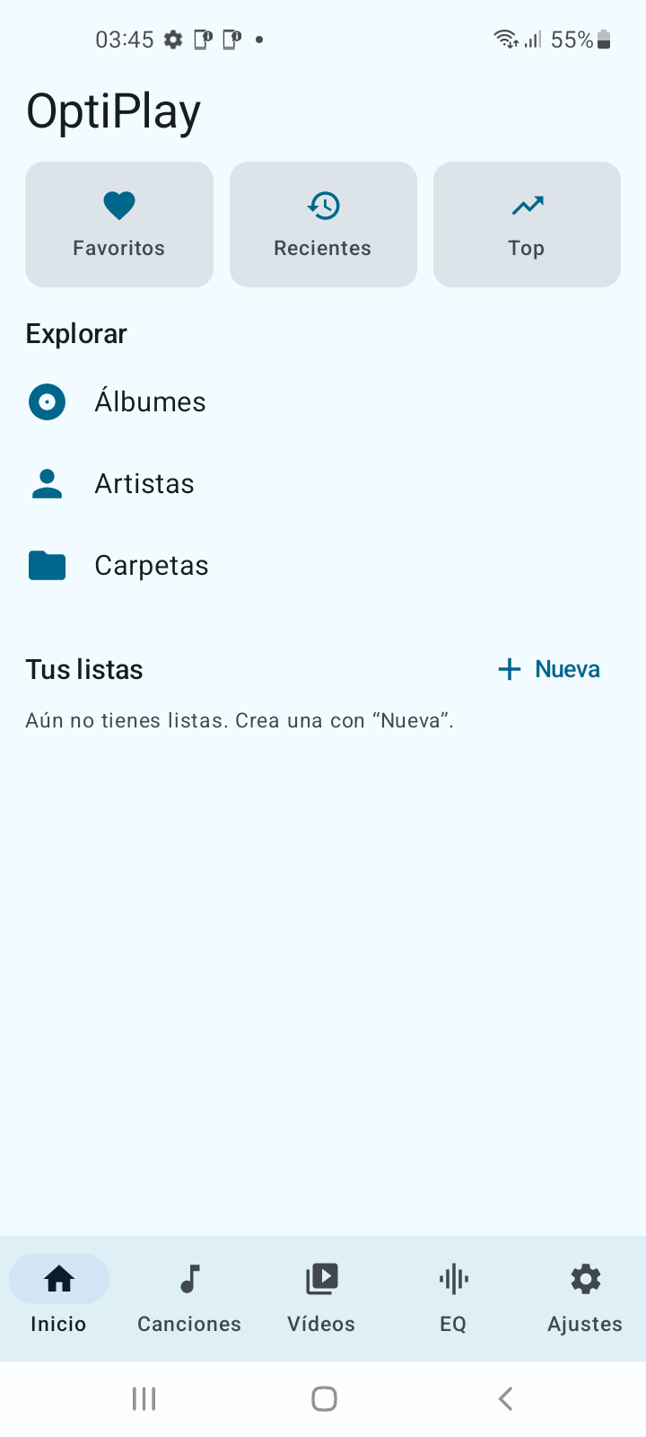 Inicio de OptiPlay