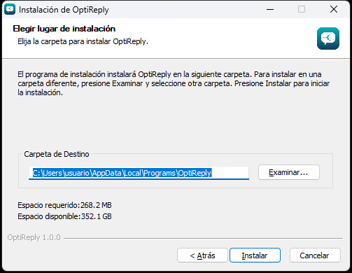 Instalador de OptiReply para Windows
