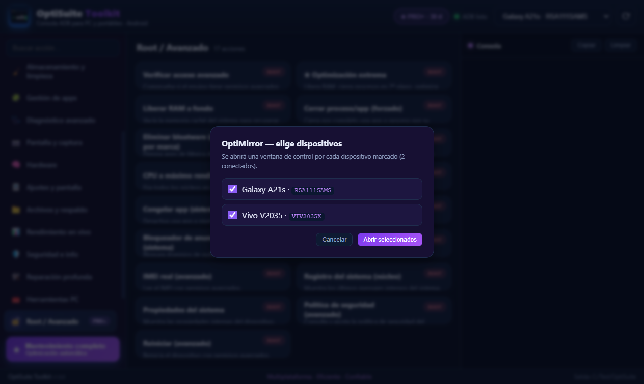 OptiMirror multi-dispositivo