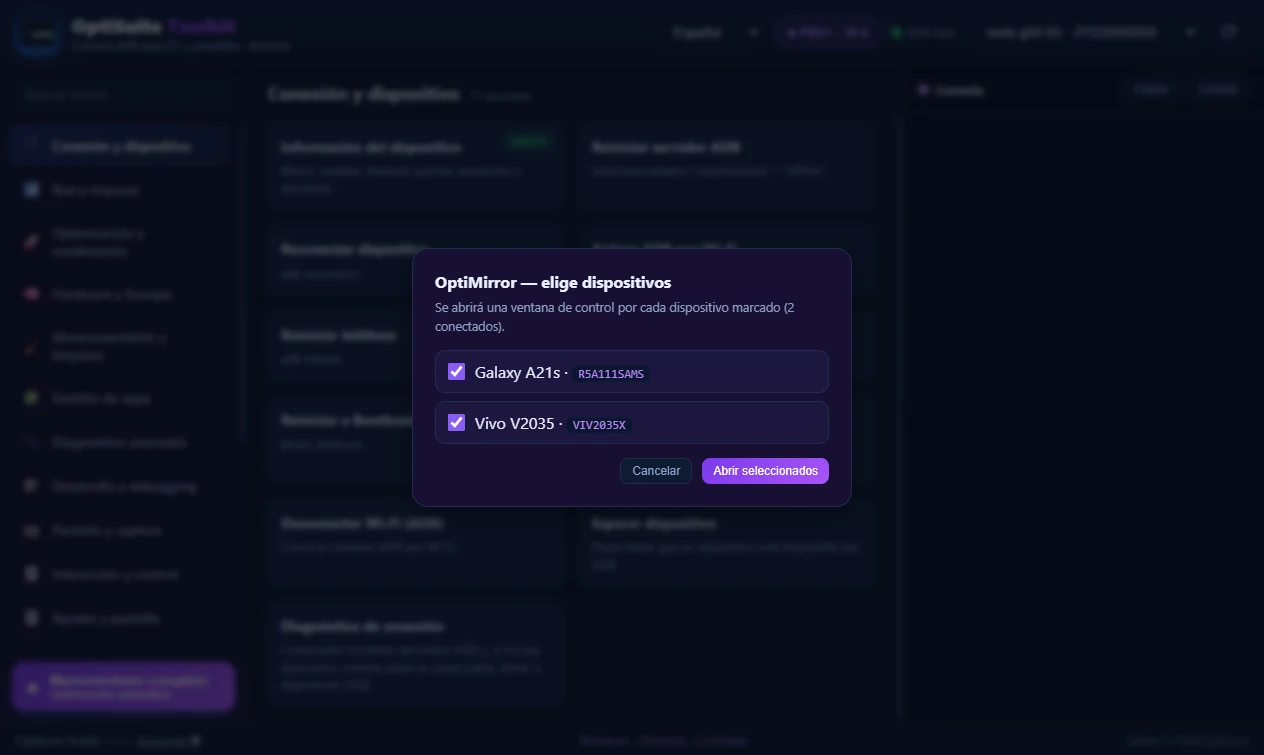 OptiMirror multi-dispositivo